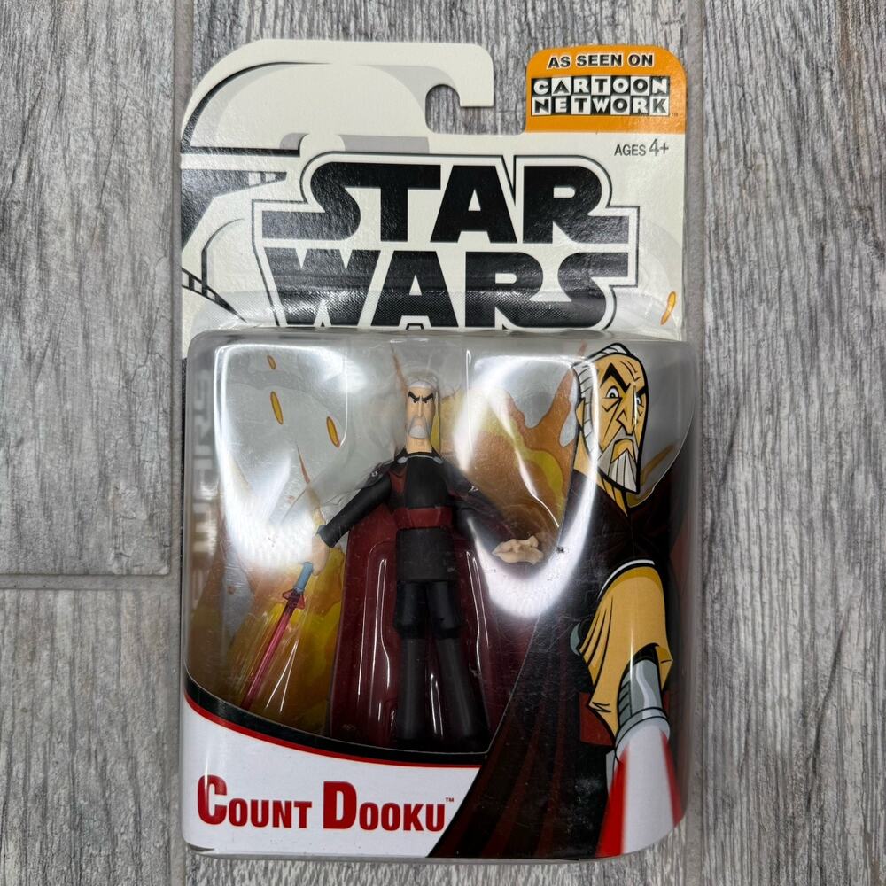 Star Wars Clone Wars Count Dooku Cartoon Network Action Figure Hasbro 2003 NIP